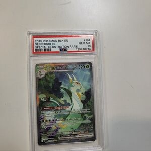 PSA 10 Serperior EX Pokémon Card Black Bolt Special Illustration 164/086